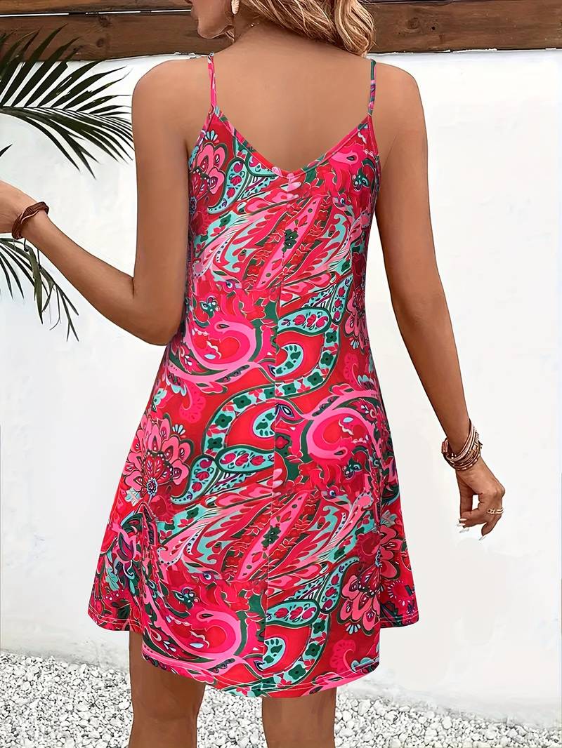 Eveloria Damen Ärmelloses Cami-Kleid Urlaubsstil