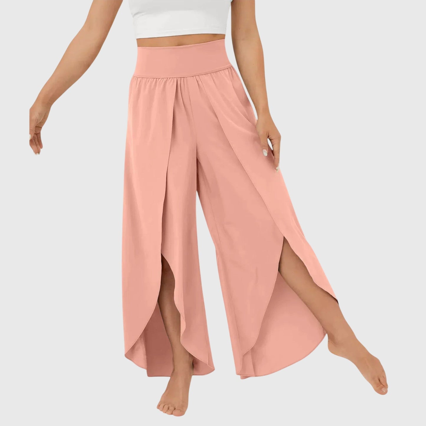 Damen Boho-Hose Weit geschnitten mit Schlitzdesign