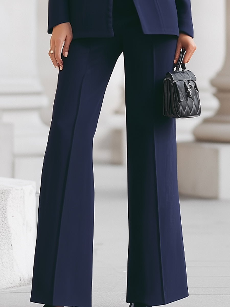 Damen Maßgeschneiderter Blazer Set Weites Bein