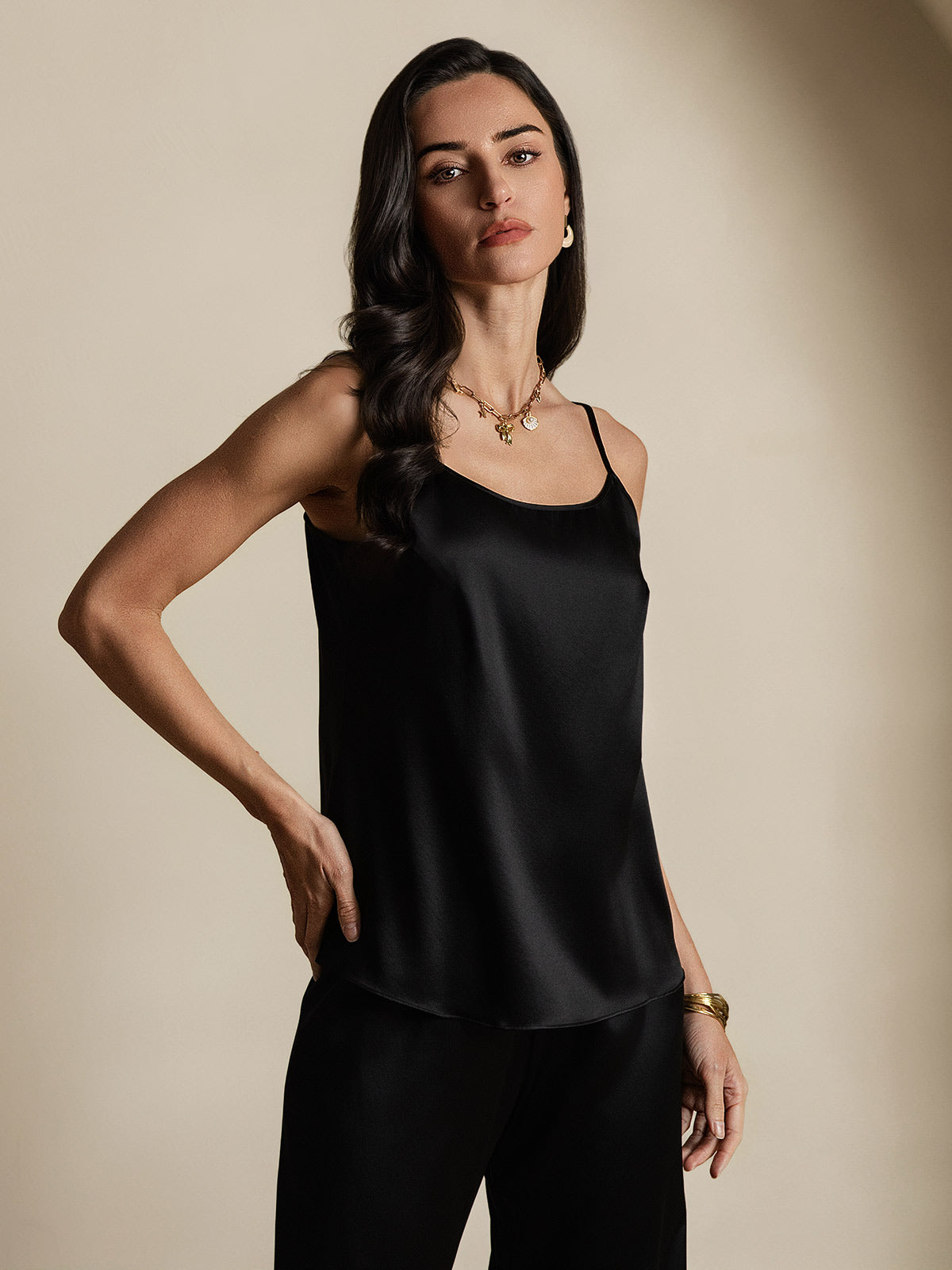 Eveloria Damen Seiden-Camisole Spaghettiträger