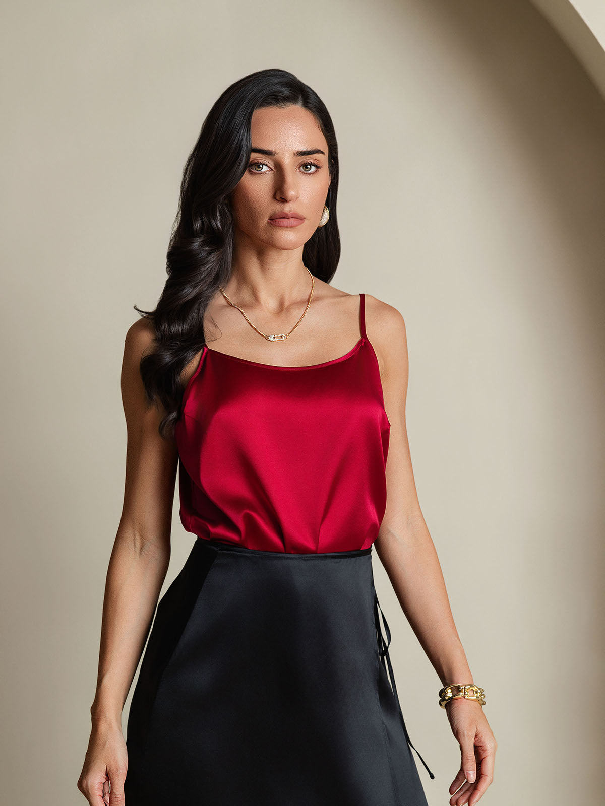 Eveloria Damen Seiden-Camisole Spaghettiträger
