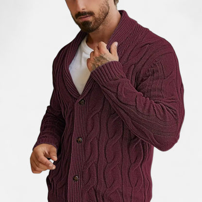 Herren Strickcardigan Klassisch Knöpfe Braun