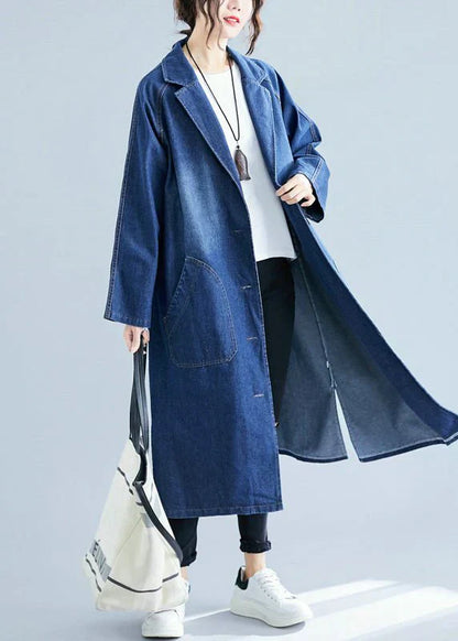 Eveloria Damen Denim Trenchcoat