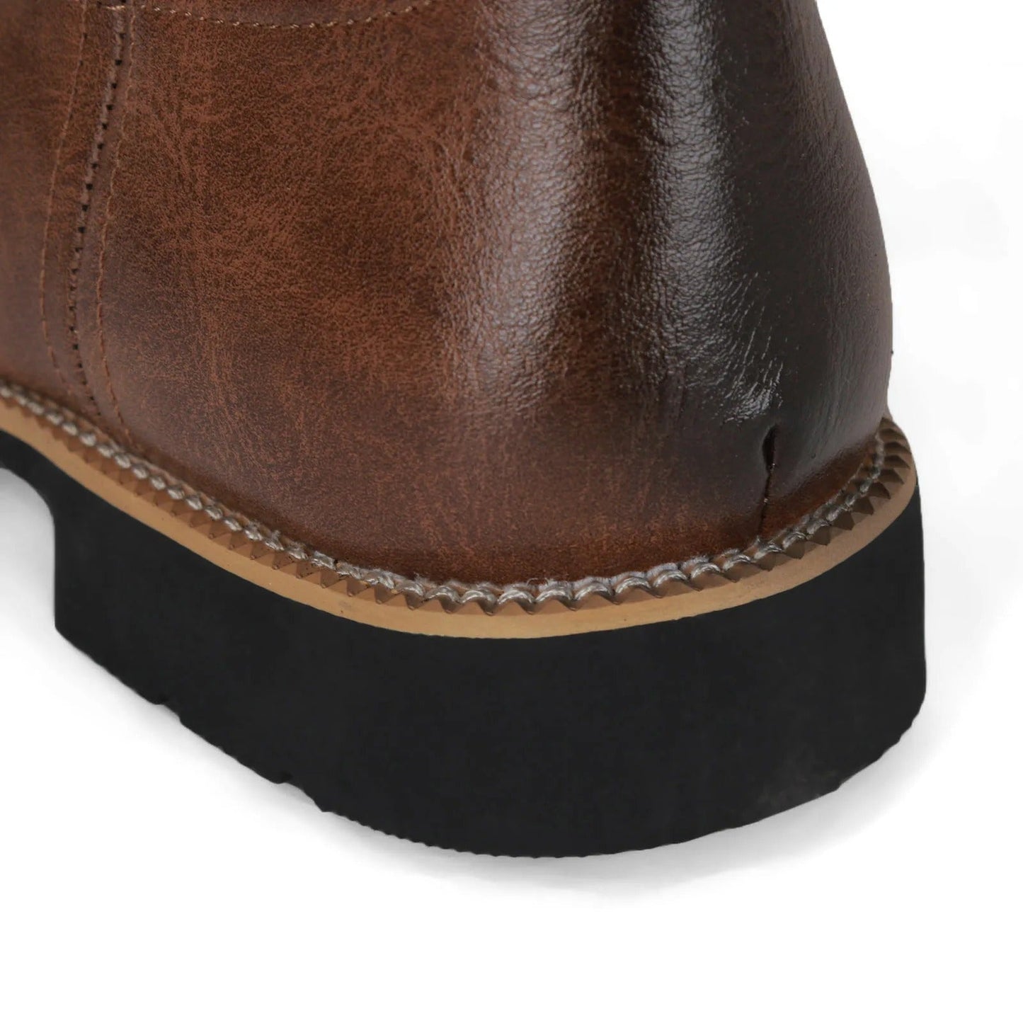 Herren Cowboy-Stiefel Westernstil Leder Braun