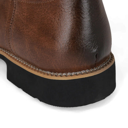 Herren Cowboy-Stiefel Westernstil Leder Braun