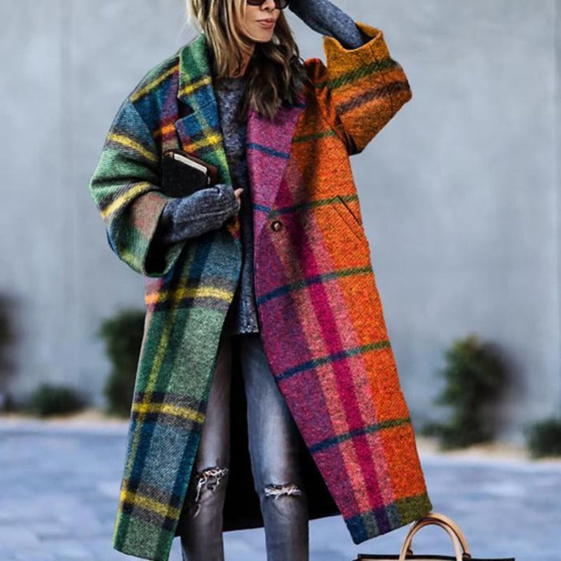 Damen Trenchcoat Lang Winterwarm - Eveloria