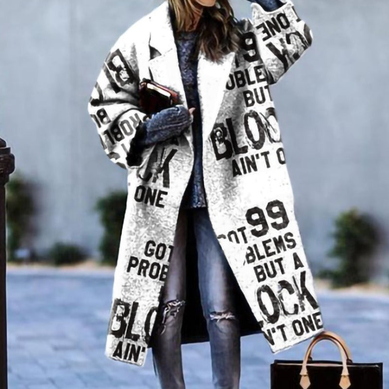 Damen Trenchcoat Lang Winterwarm