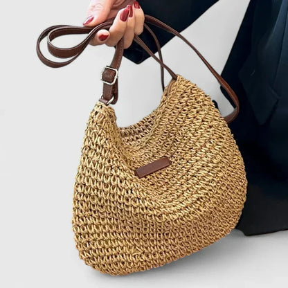 Damen Schultertasche Leder Natürlich Braun