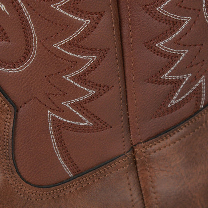 Herren Cowboy-Stiefel Westernstil Leder Braun