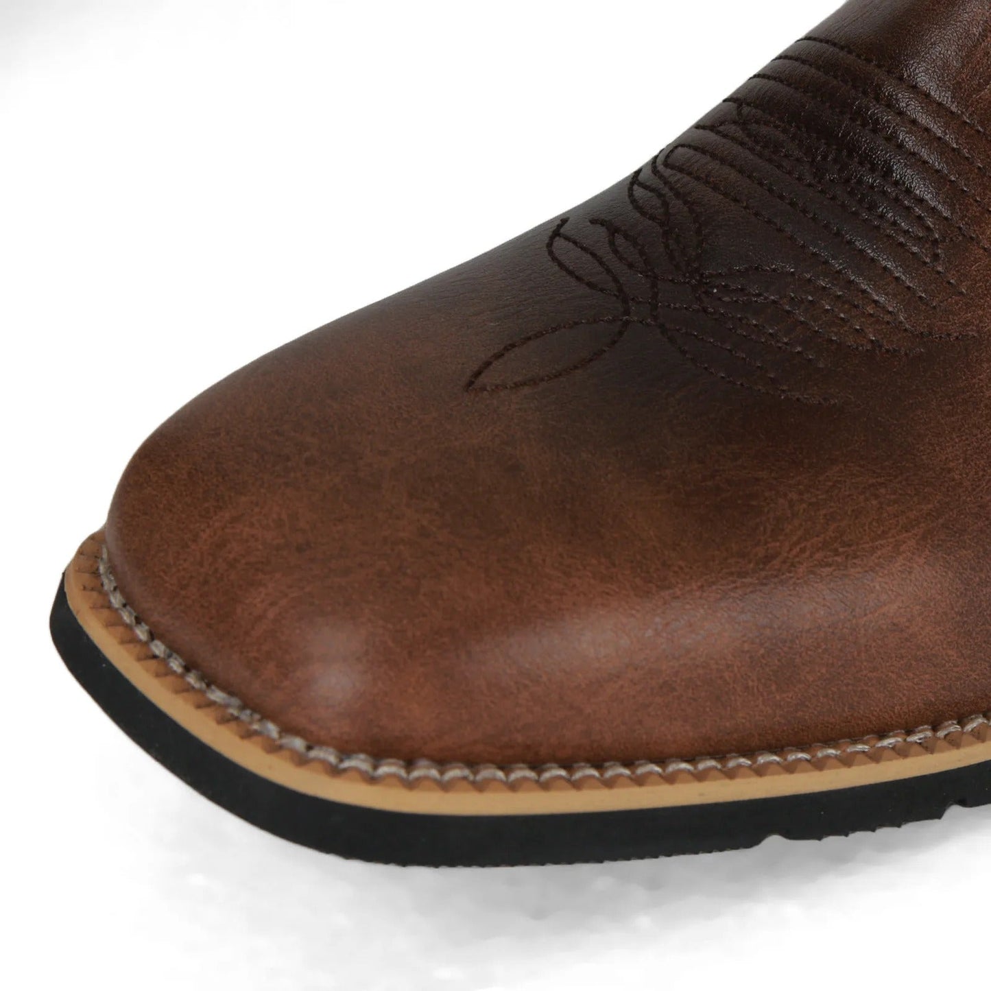Herren Cowboy-Stiefel Westernstil Leder Braun