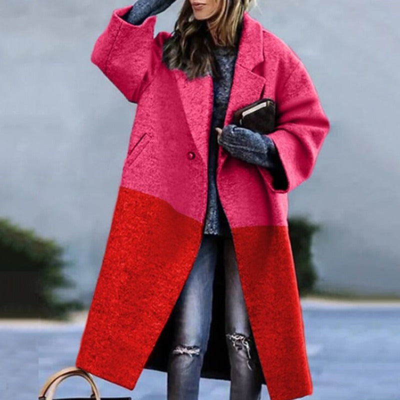 Damen Trenchcoat Lang Winterwarm