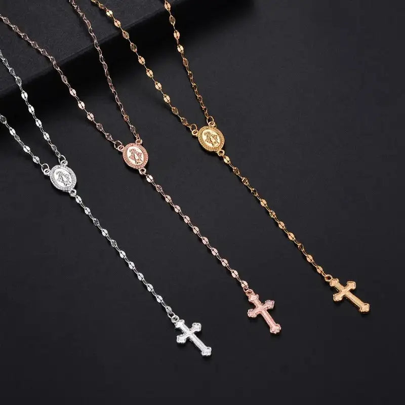 Eveloria Damen Rosenkranz Kette Elegantes Design Silber