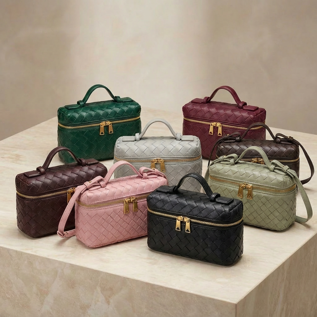 Damen Mini-Handtasche Leder mit Umhängegurt Schwarz - Eveloria