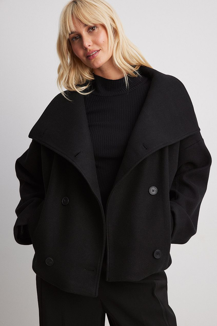 Damen Kurzmantel Doppelreihig Eleganter Trenchcoat - Eveloria