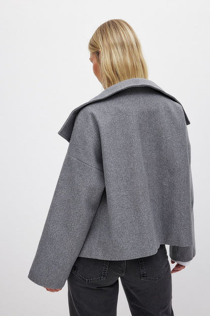 Damen Kurzmantel Doppelreihig Eleganter Trenchcoat