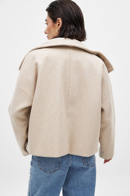 Damen Kurzmantel Doppelreihig Eleganter Trenchcoat