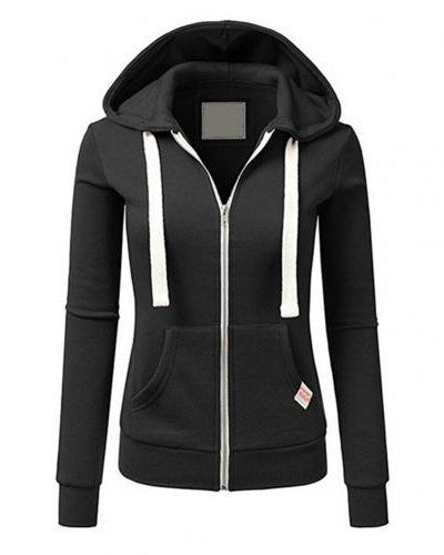 Damen Fleece-Hoodie Reißverschluss