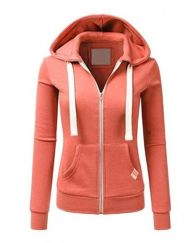 Damen Fleece-Hoodie Reißverschluss