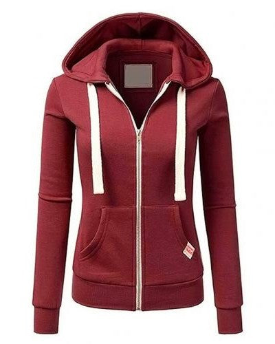 Damen Fleece-Hoodie Reißverschluss