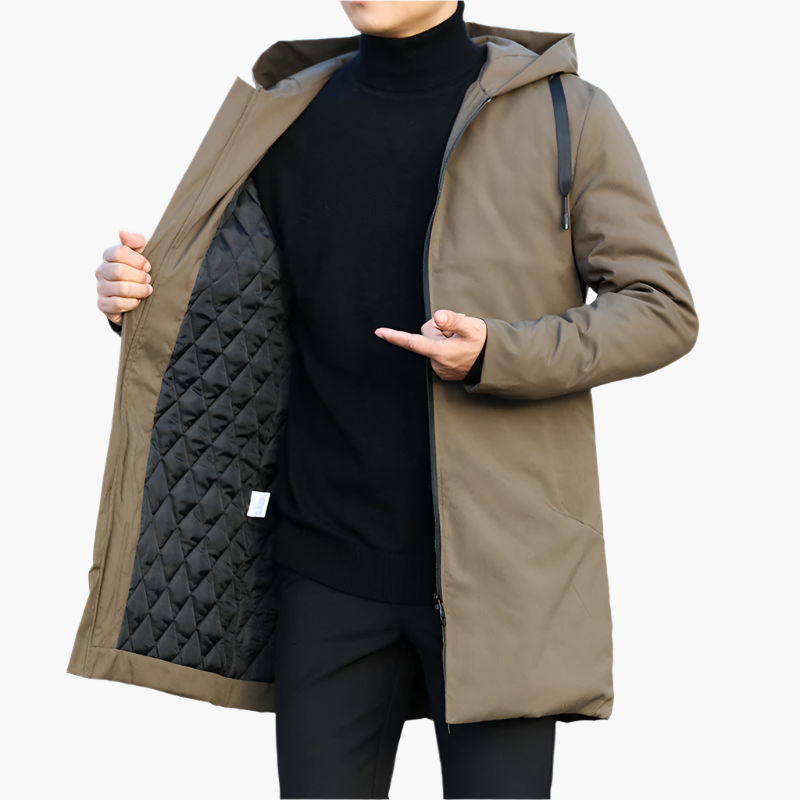 Herren Winterjacke Kapuze Reißverschluss Wind- und Wasserdicht