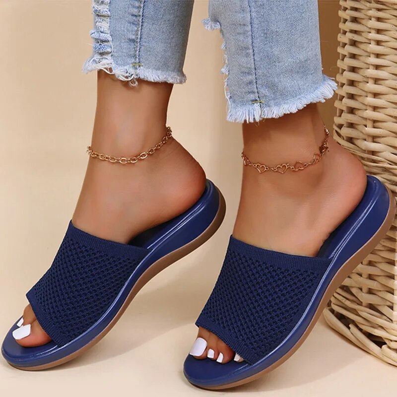 Eveloria Damen Slip-On-Sandalen Atmungsaktives Mesh