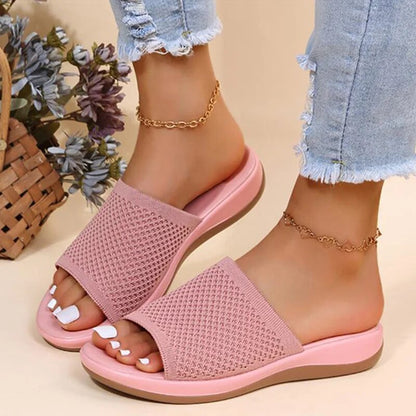 Eveloria Damen Slip-On-Sandalen Atmungsaktives Mesh Schwarz - Eveloria