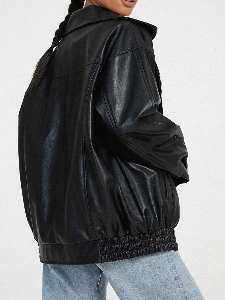 Damen Lederjacke Streetstyle