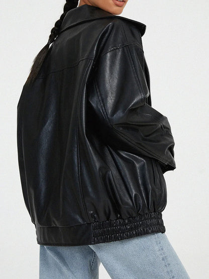Damen Lederjacke Streetstyle