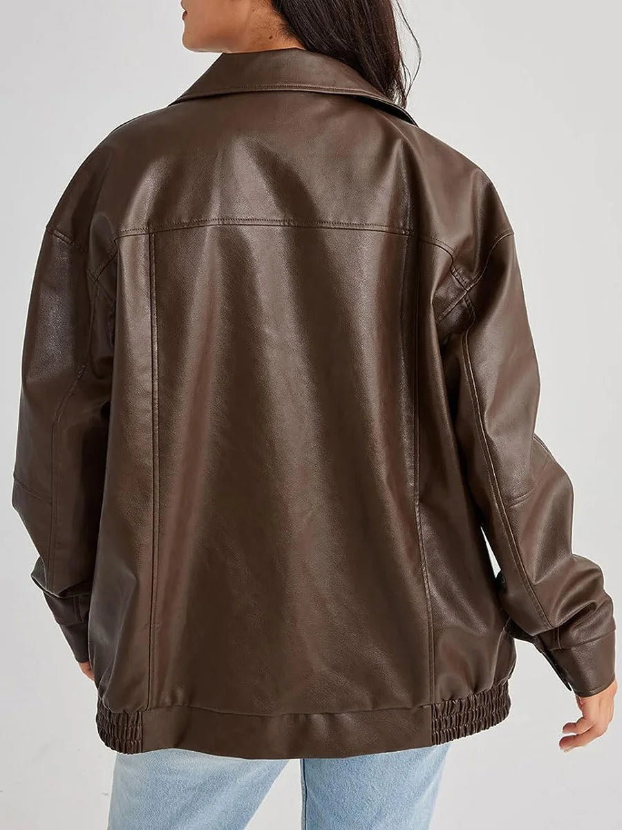 Damen Lederjacke Streetstyle