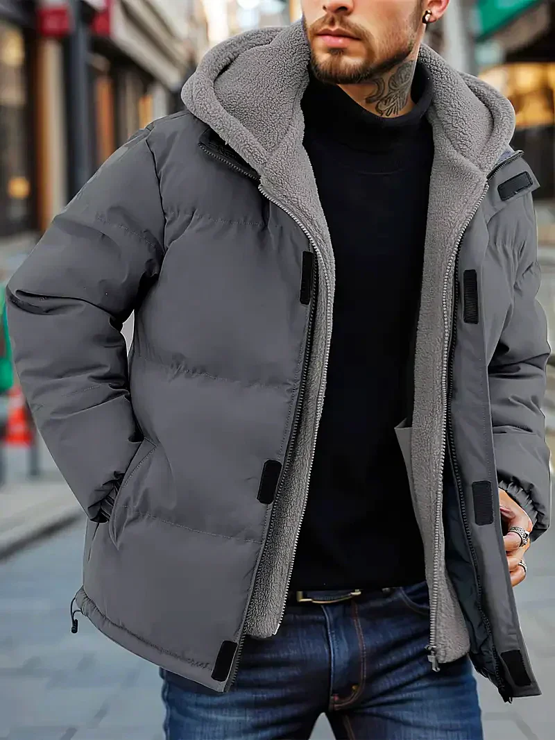Herren Winterjacke Pufferjacke Wasserdicht Fleece