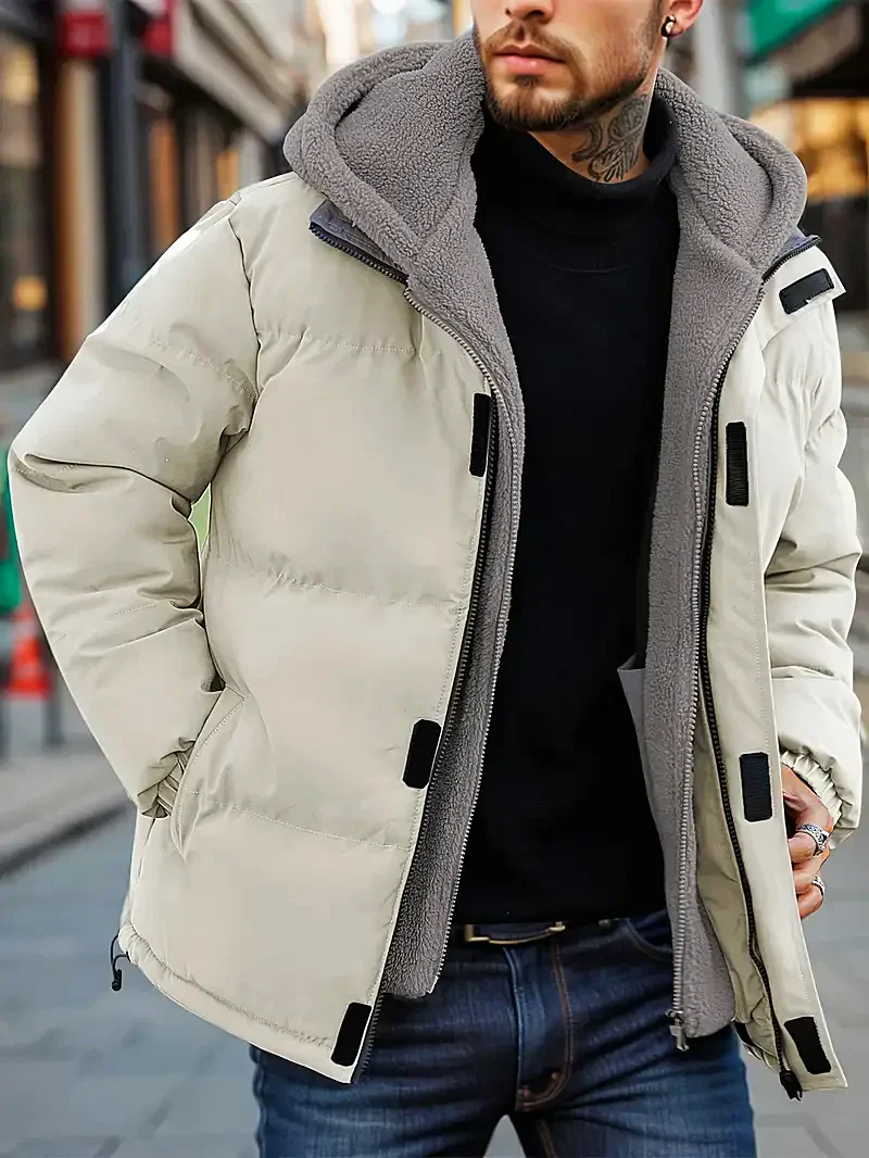Herren Winterjacke Pufferjacke Wasserdicht Fleece