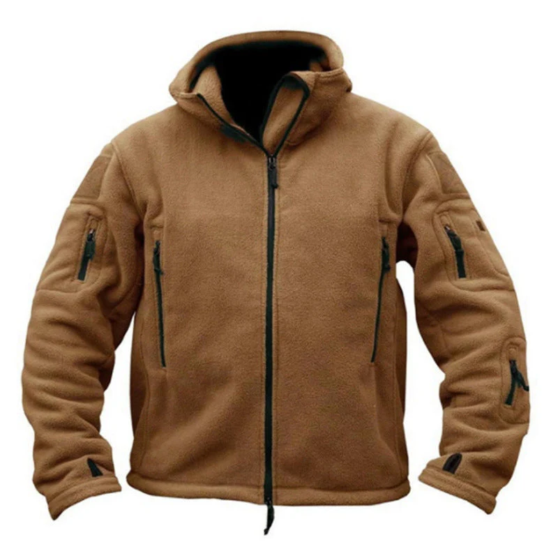Herren Fleecejacke Relaxed Fit mit Kapuze und Reißverschluss