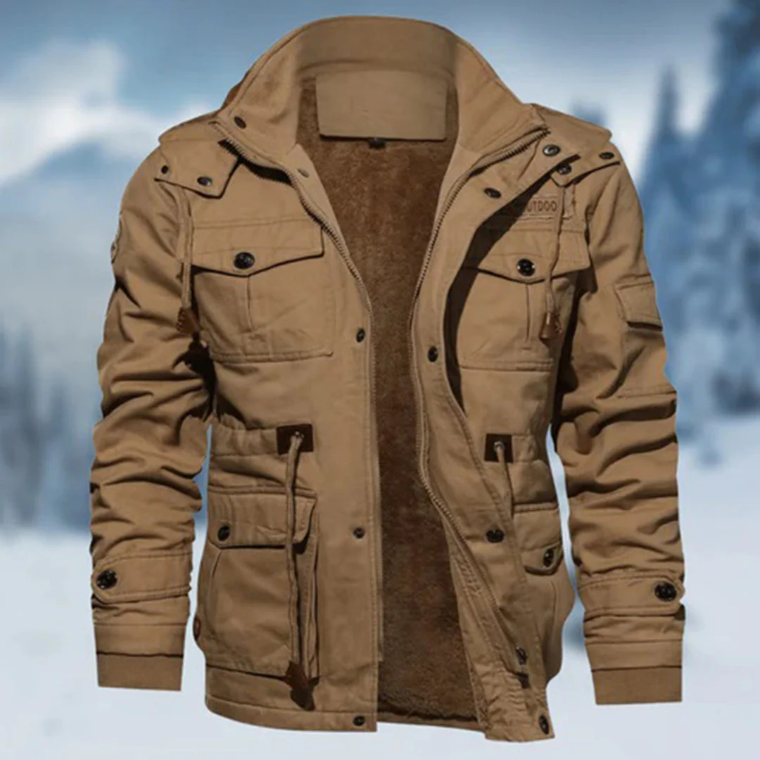 Damen Jacke Baumwollmischung Lockere Passform Hüfthöhe Stehkragen - Eveloria