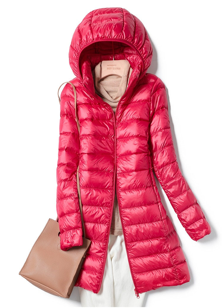 Damen Winterjacke Leicht Mit Kapuze