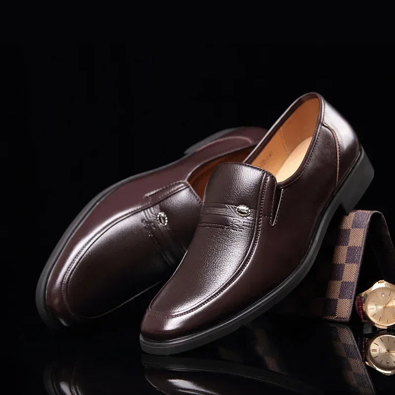 Herren Schnürschuhe Lederoptik Elegant Schwarz - Eveloria