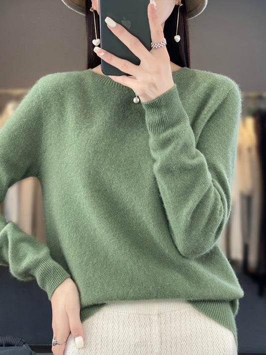 Damen Klassischer Langarm Strickpullover - Eveloria