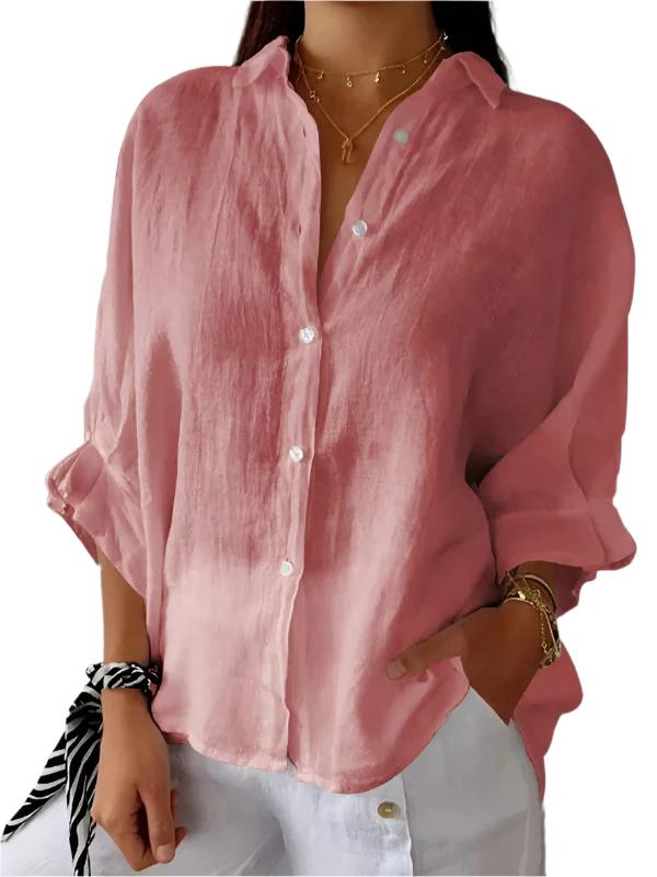 Damen Bluse Unifarben Leicht Sommerlich