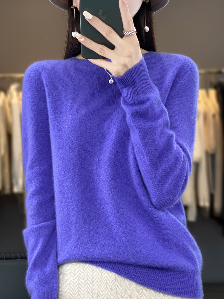 Damen Klassischer Langarm Strickpullover
