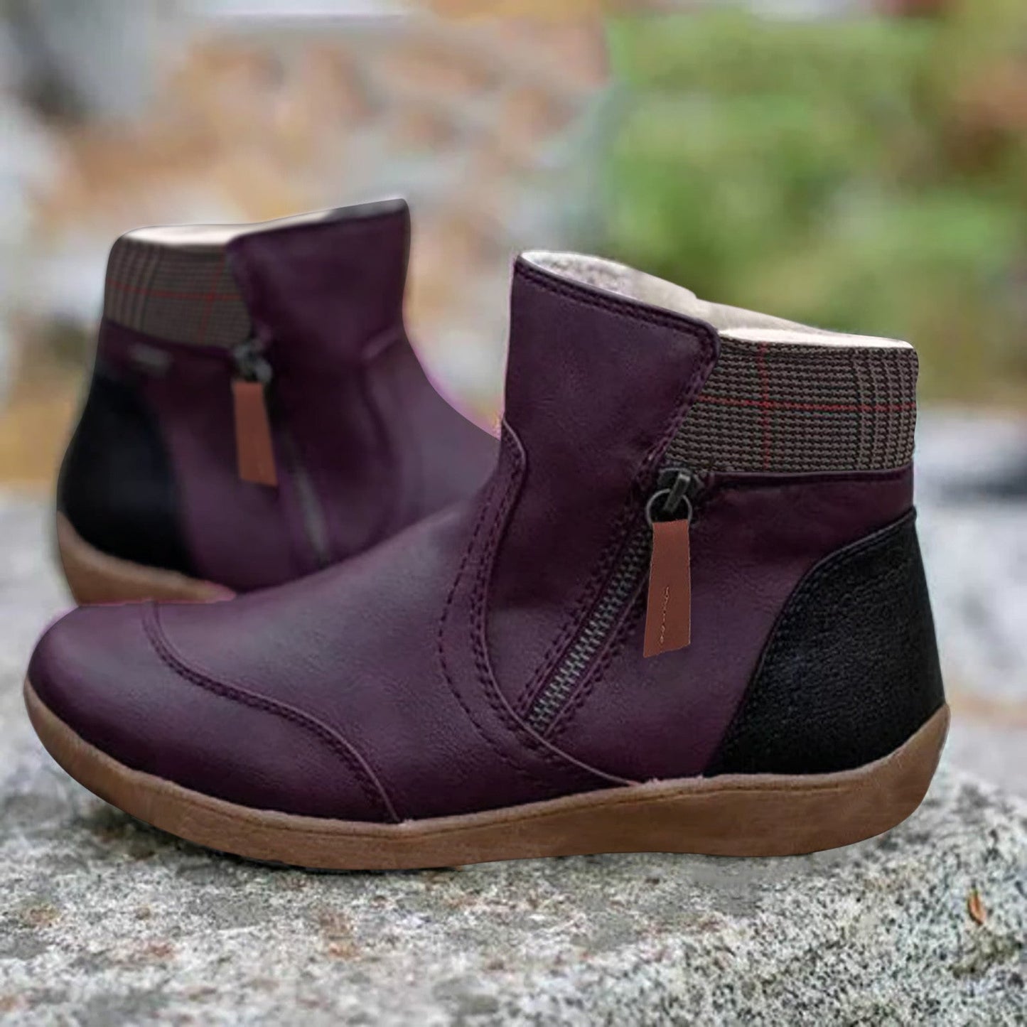 Eveloria Damen Knöchelstiefel Echtes Leder Rutschfest