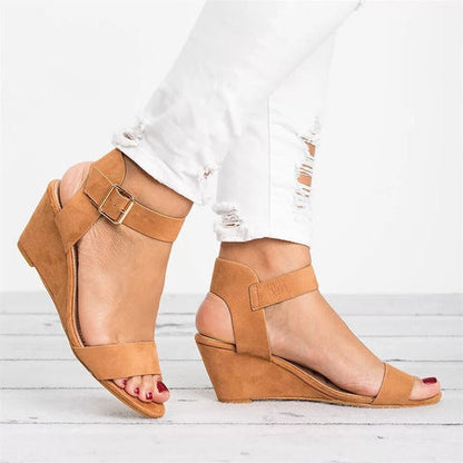Eveloria Damen Keilsandalen Rutschfest Hoher Absatz
