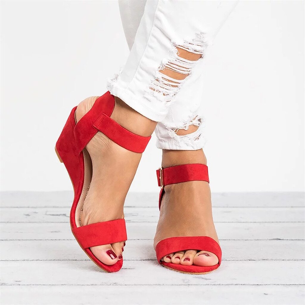 Eveloria Damen Keilsandalen Rutschfest Hoher Absatz