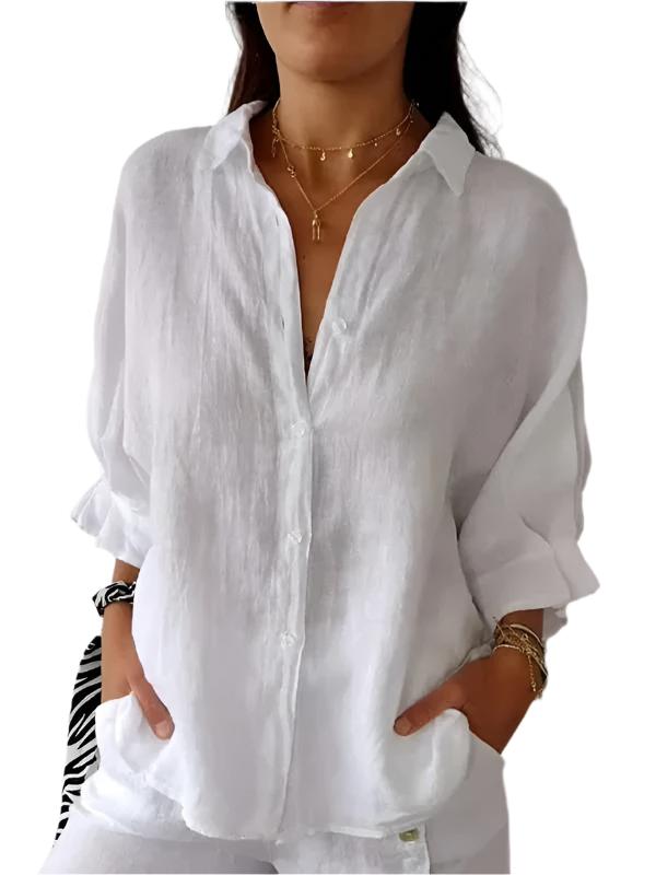 Damen Bluse Unifarben Leicht Sommerlich
