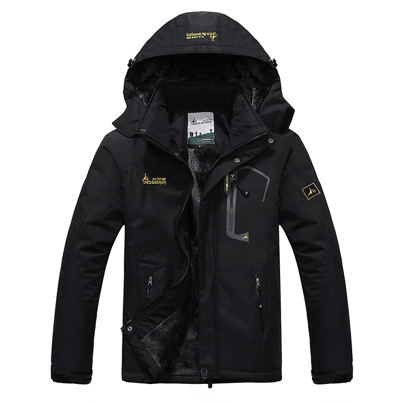 Herren Winterparka Winddicht Wasserabweisend Fleece-Futter Kapuze - Eveloria