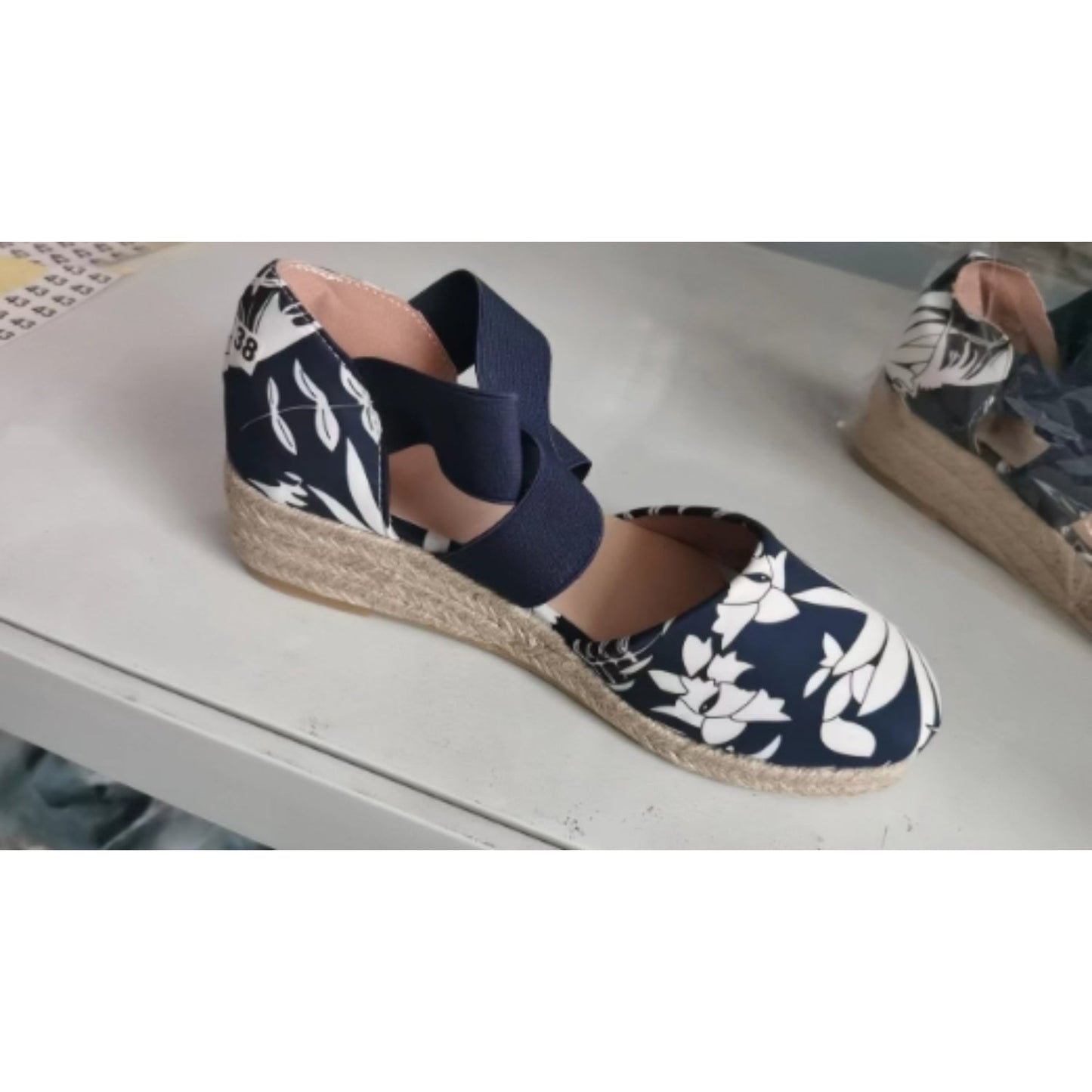 Eveloria Damen Espadrille Geflochtenes Seil Keilsohle Beige