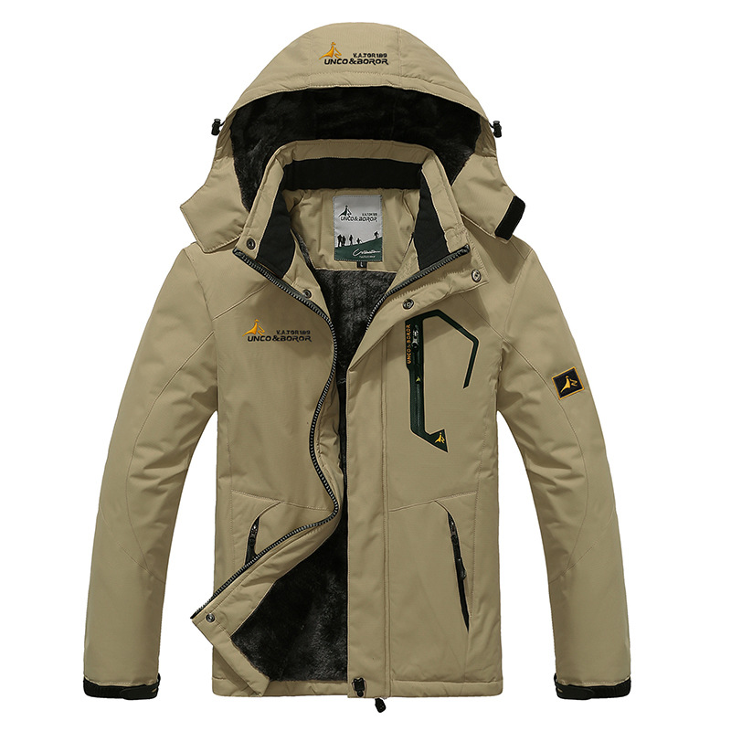 Herren Winterparka Winddicht Wasserabweisend Fleece-Futter Kapuze