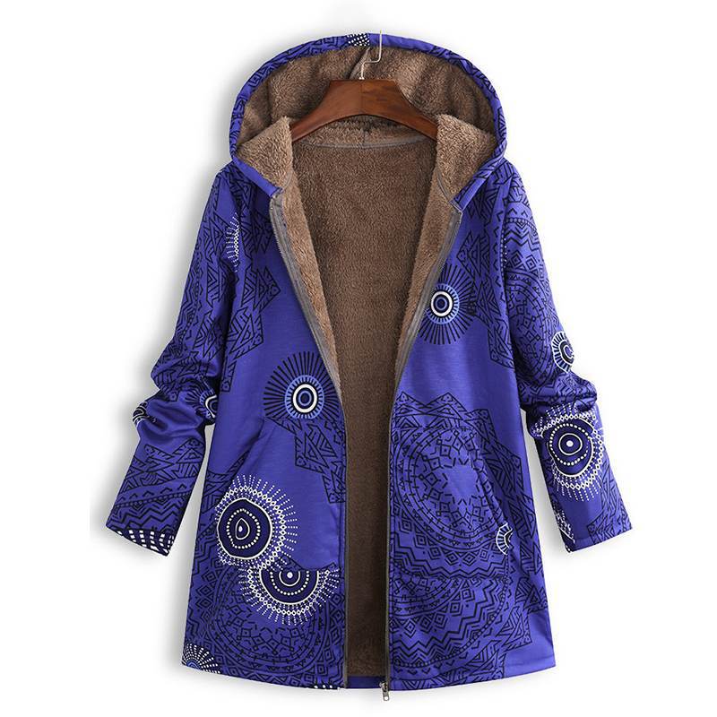 Eveloria Damen Vintage Jacke Bedruckt