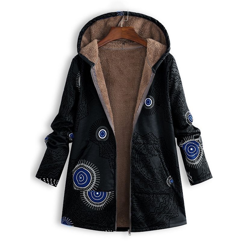 Eveloria Damen Vintage Jacke Bedruckt