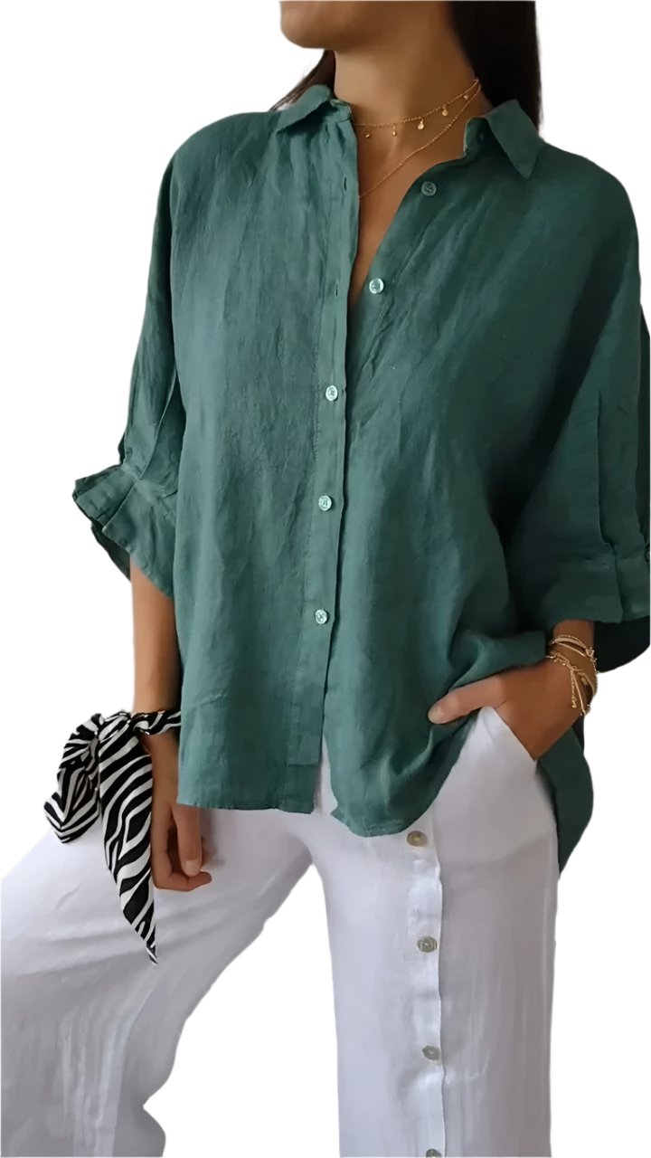 Damen Bluse Unifarben Leicht Sommerlich