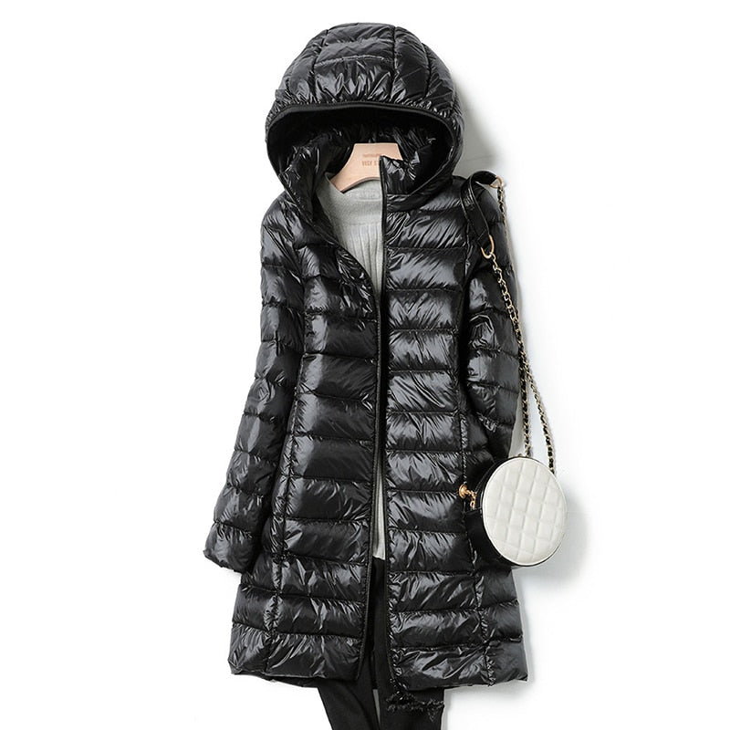 Damen Winterjacke Leicht Mit Kapuze