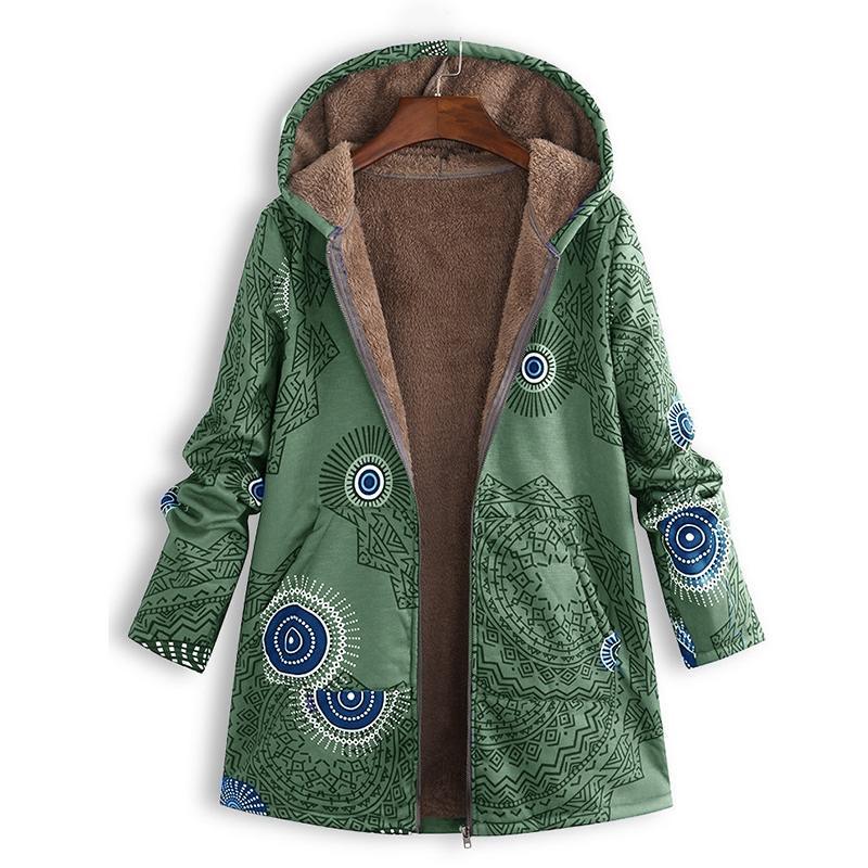 Eveloria Damen Vintage Jacke Bedruckt